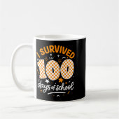 Funny I Survived 100 Days Of School Student Teache Kaffeetasse (Links)
