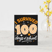 Funny I Survived 100 Days Of School Student Teache Karte (Gelbe Blume)