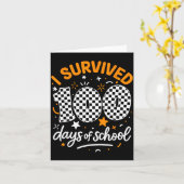 Funny I Survived 100 Days Of School Student Teache Karte (Gelbe Blume)