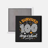 Funny I Survived 100 Days Of School Student Teache Magnet (Vorderseite/Rückseite)