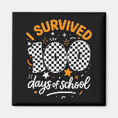 Funny I Survived 100 Days Of School Student Teache Magnet (Vorne)
