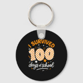 Funny I Survived 100 Days Of School Student Teache Schlüsselanhänger (Vorderseite)