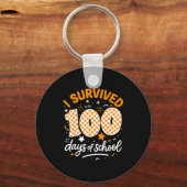 Funny I Survived 100 Days Of School Student Teache Schlüsselanhänger (Vorderseite)