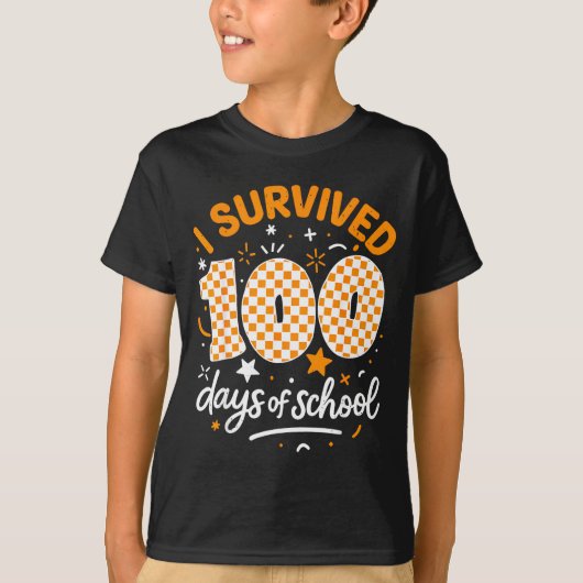 Funny I Survived 100 Days Of School Student Teache T-Shirt (Vorderseite)