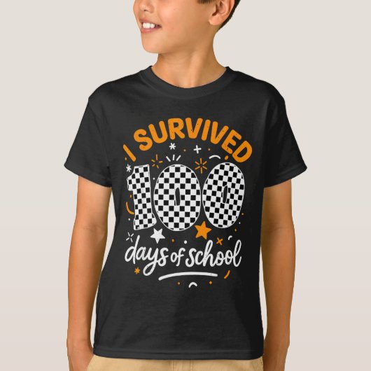 Funny I Survived 100 Days Of School Student Teache T-Shirt (Vorderseite)
