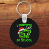 Funny I Survived 67 Days Of School Christmas Kids Schlüsselanhänger (Vorderseite)