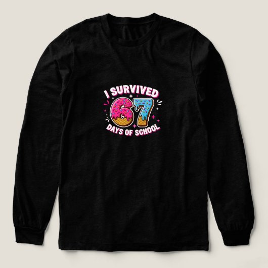 Funny I Survived 67 Days of School , for students Tri-Blend Shirt (Design Vorderseite)