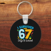 Funny I Survived 67 Days Of School Teacher Student Schlüsselanhänger (Vorderseite)