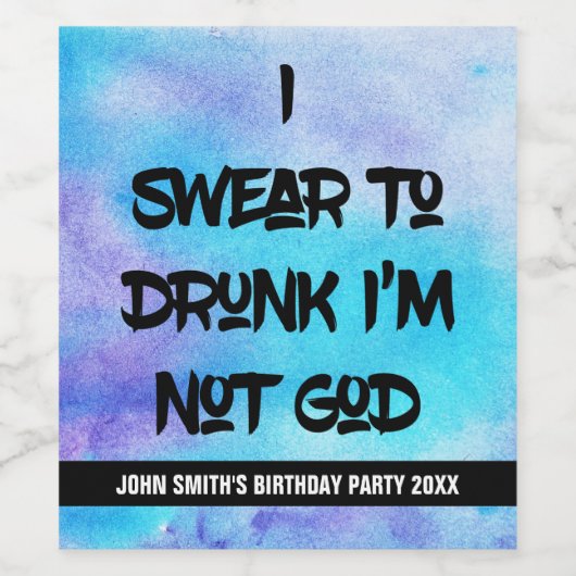 Funny I Swear Weinetikett (Einzelnes Label)