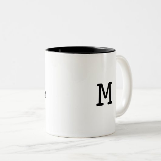 Funny I.T. Computer Spaß Minimalistisch Monogram Zweifarbige Tasse (VorderseiteRechts)