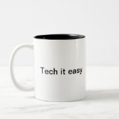 Funny I.T. Computer Spaß Minimalistisch Monogram Zweifarbige Tasse (Links)