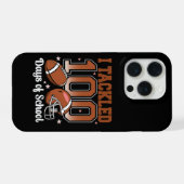 Funny I Tackled 100 Days School Football Kids iPhone Hülle (Rückseite (Horizontal))