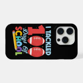 Funny I Tackled 100 Days School Football Kids iPhone Hülle (Rückseite (Horizontal))