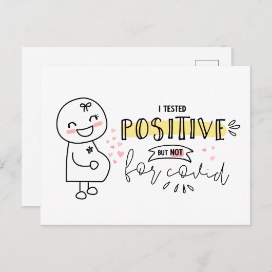 Funny I testete positive Schwangerschaftsankündigu Feiertagspostkarte (Vorne/Hinten)