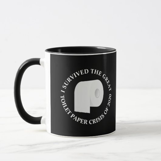 Funny I überlebte 2020 Schwarzer Kaffee Tasse (Links)