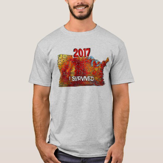 Funny I überlebte US Summer Heat Wave Map T-Shirt (Vorderseite)