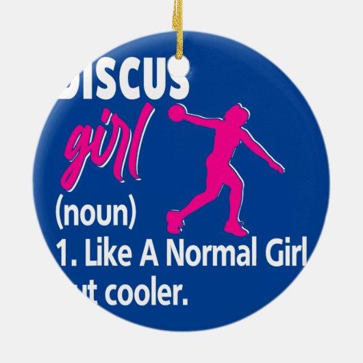 Funny I wirbeln Dinge Discus Girl Turmtrainer Keramik Ornament (Hinten)