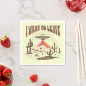Funny "I woll to verlass" Raumschiff-Design Serviette (Beispiel)