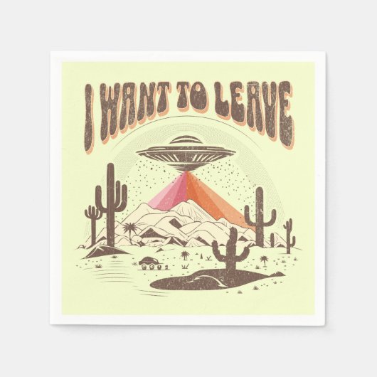 Funny "I woll to verlass" Raumschiff-Design Serviette (Vorderseite)