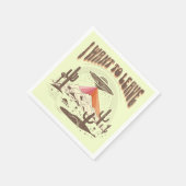 Funny "I woll to verlass" Raumschiff-Design Serviette (Ecke)