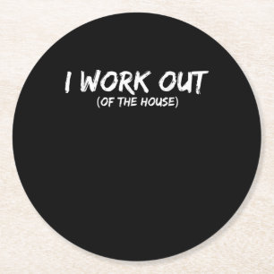 Funny I Workout Shirt For Gym Ratten - Quarantine Runder Pappuntersetzer