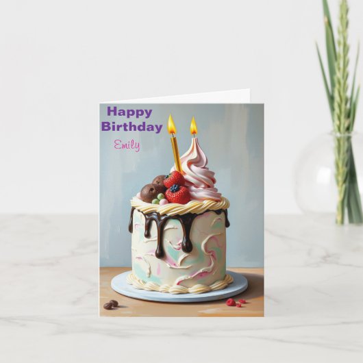 FUNNY ICE CREAM KINDERGEBURTSTAG CAKE KARTE (Vorderseite)