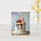 FUNNY ICE CREAM KINDERGEBURTSTAG CAKE KARTE (Gelbe Blume)