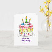 FUNNY ICE CREAM KINDERGEBURTSTAG CAKE KARTE (Gelbe Blume)