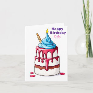 FUNNY ICE CREAM KINDERGEBURTSTAG CAKE KARTE