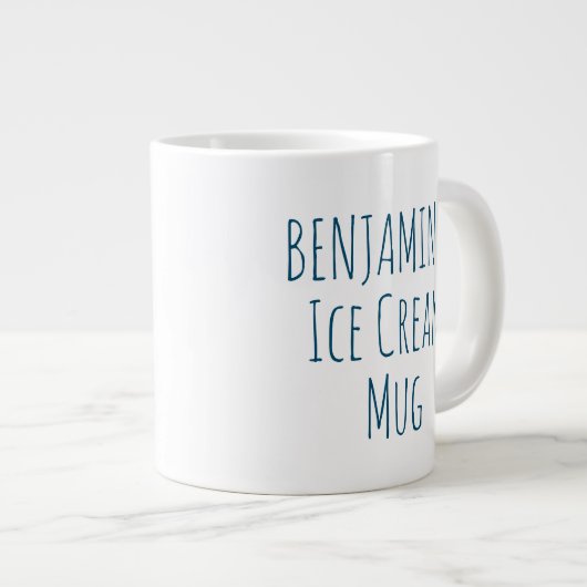Funny Ice Cream Quote Gag Personalisierter Name Jumbo-Tasse (Vorderseite Rechts)