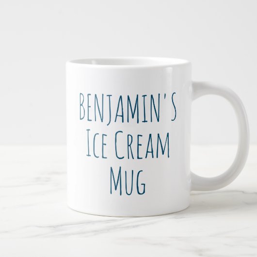 Funny Ice Cream Quote Gag Personalisierter Name Jumbo-Tasse (Rechts)