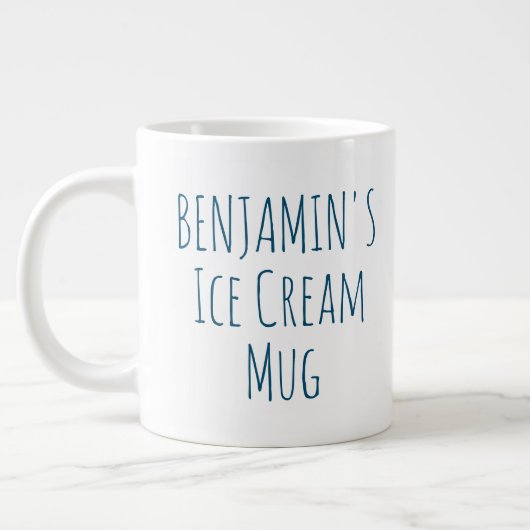 Funny Ice Cream Quote Gag Personalisierter Name Jumbo-Tasse (Links)