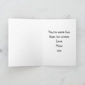 Funny Ice Cream Scream Spaß Niedlich Retro Geburts Karte (Innenseite)