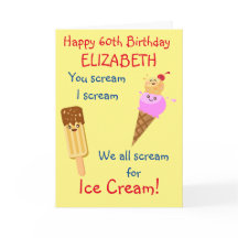 Funny Ice Cream Scream Spaß Niedlich Retro Geburts