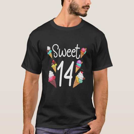 Funny Ice Cream Sweet 14th Birthday 14 Year Old Gi T-Shirt (Vorderseite)