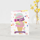 Funny Ice Creme Cone Kindergeburtstag Card Karte (Gelbe Blume)