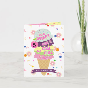 Funny Ice Creme Cone Kindergeburtstag Card Karte