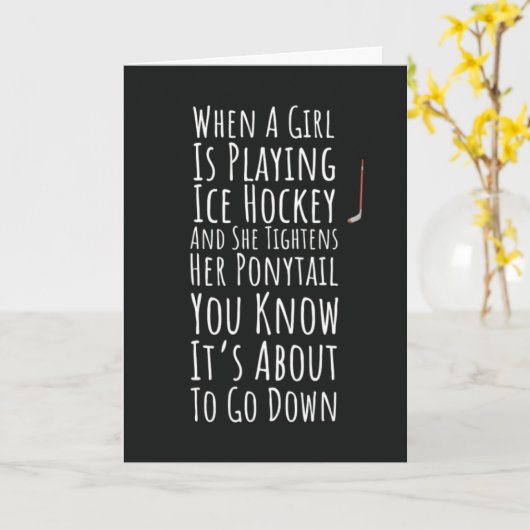 Funny Ice Hockey Cards Skaten Winter Sports Team Karte (Gelbe Blume)