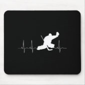 Funny Ice Hockey Goalie Heartbeat Pulse Goaltender Mousepad (Vorne)