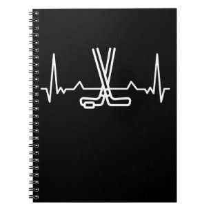 Funny Ice Hockey Heart Beat Puck Gift Notizblock