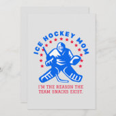 FUNNY ICE HOCKEY MAMA CARD FEIERTAGSKARTE (Vorne/Hinten)