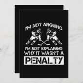 Funny Ice Hockey Player diskutiert Bully Penalty Einladung (Vorne/Hinten)