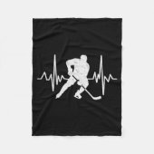 Funny Ice Hockey Player Goalie Heartbeat Hockey Fa Fleecedecke (Vorderseite)