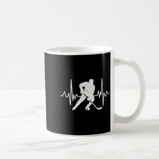 Funny Ice Hockey Player Goalie Heartbeat Hockey Fa Kaffeetasse (Rechts)
