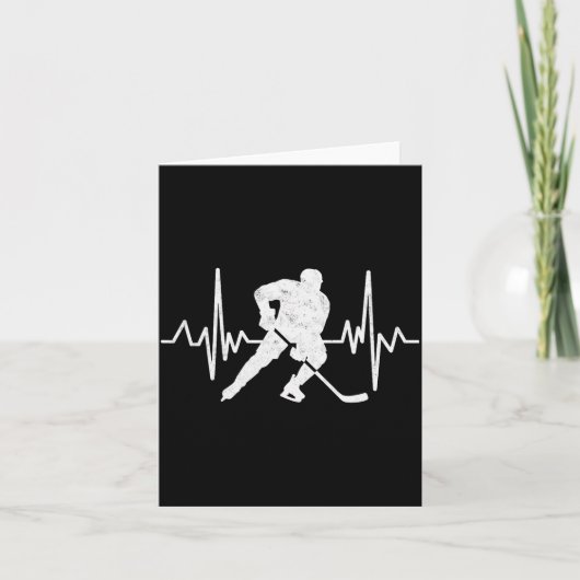 Funny Ice Hockey Player Goalie Heartbeat Hockey Fa Karte (Vorderseite)