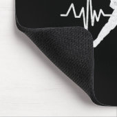 Funny Ice Hockey Player Goalie Heartbeat Hockey Fa Mousepad (Ecke)