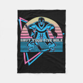 Funny Ice Hockey Retro Shut Your Five Hole Fleecedecke (Vorderseite)