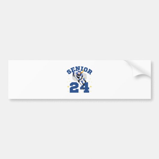 Funny Ice Hockey Senior 2024 Autoaufkleber (Vorne)