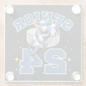 Funny Ice Hockey Senior 2024 Glasuntersetzer (Rückseite)
