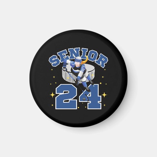 Funny Ice Hockey Senior 2024 Magnet (Vorne)